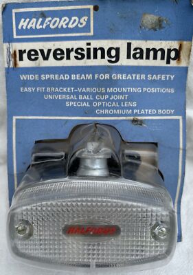 Vintage New Old Stock Halfords 12v Chrome Reversing Lamp Classic Car Or Prop MG