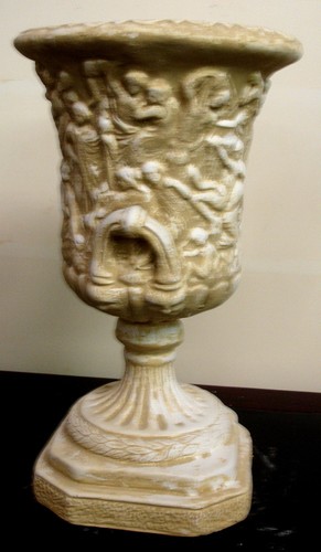 15" Urn Vase Planter Home Decor Greek Roman Nude Figures - Picture 4 of 6