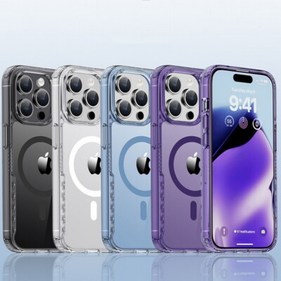 Für iPhone 15 Pro Max Transparent Magsafe Shockproof Magnetic Hybrid Case Cover