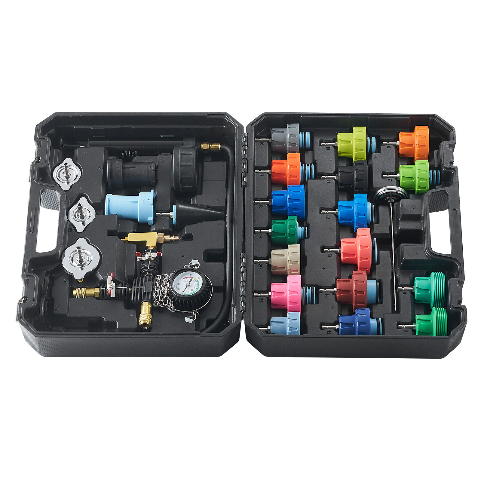 Radiator Testing Machine Vacuum Cooling System Tool 28-Piece Universal Radiator Pressure Tester ...