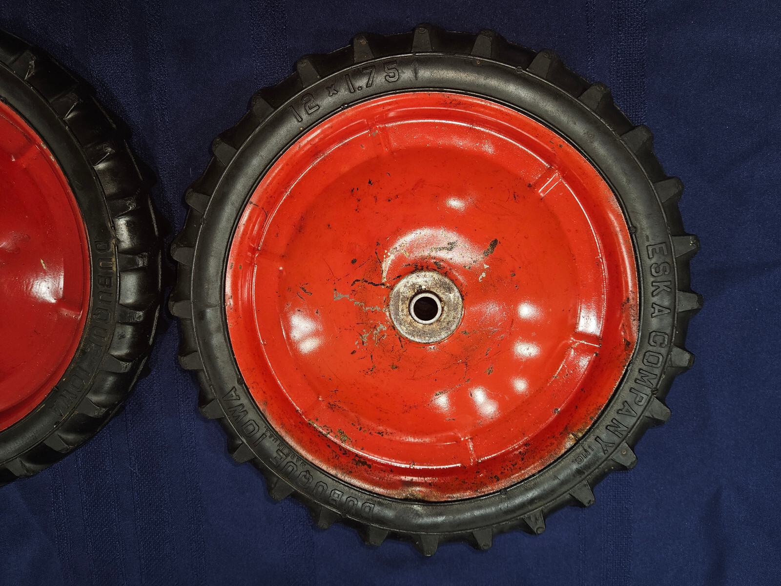 Eska Co Dubuque Iowa Pedal Tractor Rear Wheel Set Pair Tire Rim 12 x 1.75 eBay