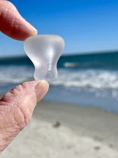 Tumbled Sea Glass Clear Antique Hardware DRAWER PULL-Door Knob Lot#1887