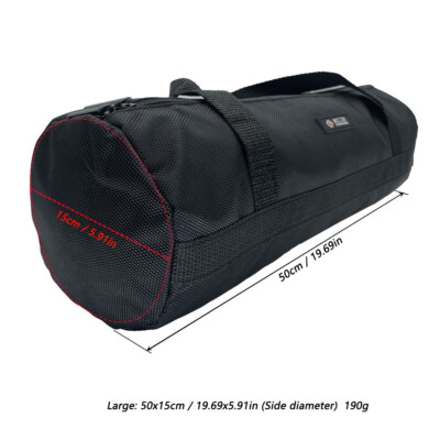 20-Inch Large Black Tool Bag - Waterproof, Multi-Purpose Storage Tote With Zippers, Easy Carry