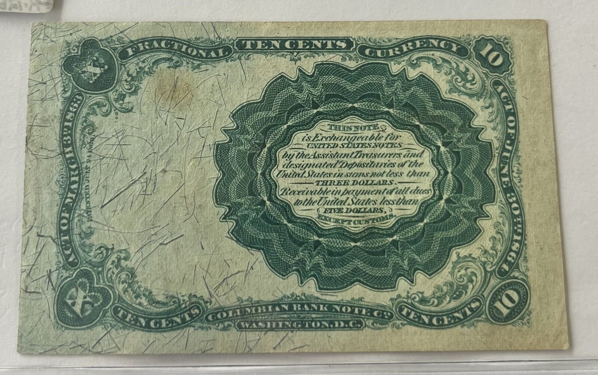 Ten Cents (10C) Fractional Currency 5th Issue Fr. 1265 CU | eBay Ten Cents (10C) Fractional Currency 5th Issue Fr. 1265 CU | eBay