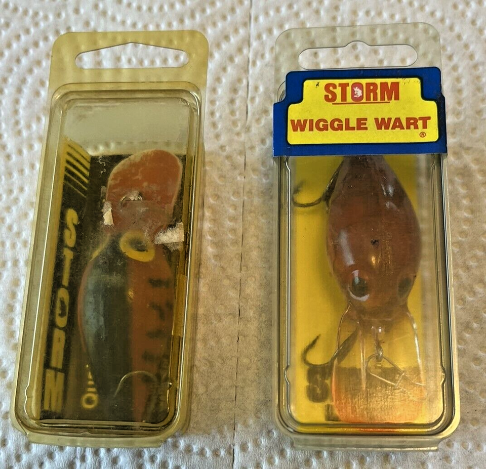 Leurre De Pêche Vintage STORM WIGGLE WART - Vert Métallisé Dos Noir - Original US