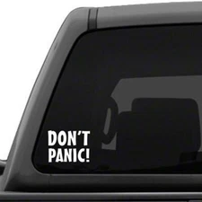 Don't Panic - Hitchhiker's Guide To The Galaxy - White Vinyl Decal