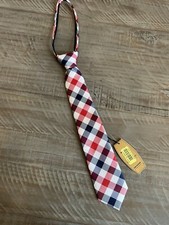 Class Club Youth Boys Holiday Red Navy Plaid Tie NWT