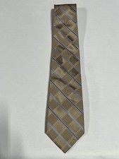 Mens Giorgio Cosani Brown Blue Stripe Pattern Tie Pure Silk Hand Made NEW
