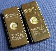 27C128-12 MICROCHIP EPROM 28-PIN CERDIP UOS VINTAGE 1989 RARE LAST ONES