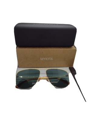 Mykita sunglasses unisex lite sun green lenses gold frame  57/14 new