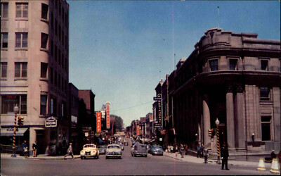 KANADA Canada Postcard Sherbrooke Québec Wellington Street View Postkarte ~1955