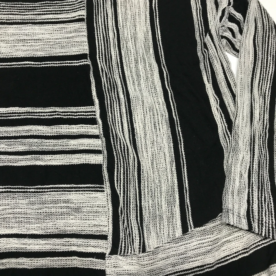 Top de cable y calibre para mujer talla XL negro gris a rayas cuello ancho mangas 3/4 Foto 4 de 4