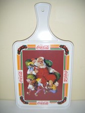 Vintage COCA COLA Santa Claus Plastic Cutting Board Tray by Brookpark