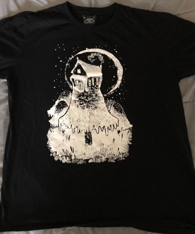 Stephanie Bayles Haunted House T-Shirt  - BLACK - Size Large  VGUC - Halloween