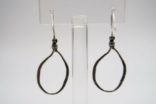 Silpada 925 sterling silver modernist brutalist pierced dangly loop earrings - Picture 3 of 6