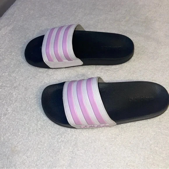 Sandali Adidas donna Adilette Aqua Slides bianco tono rosa TG 6 nuovi senza etichette