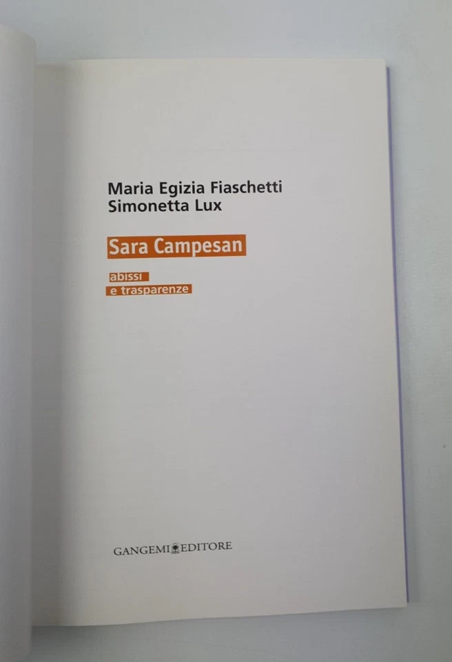 SARA CAMPESAN - ABISSI E TRASPARENZE - FIASCHETTI - LUX - GANGEMI - 2007 - Immagine 4 di 4