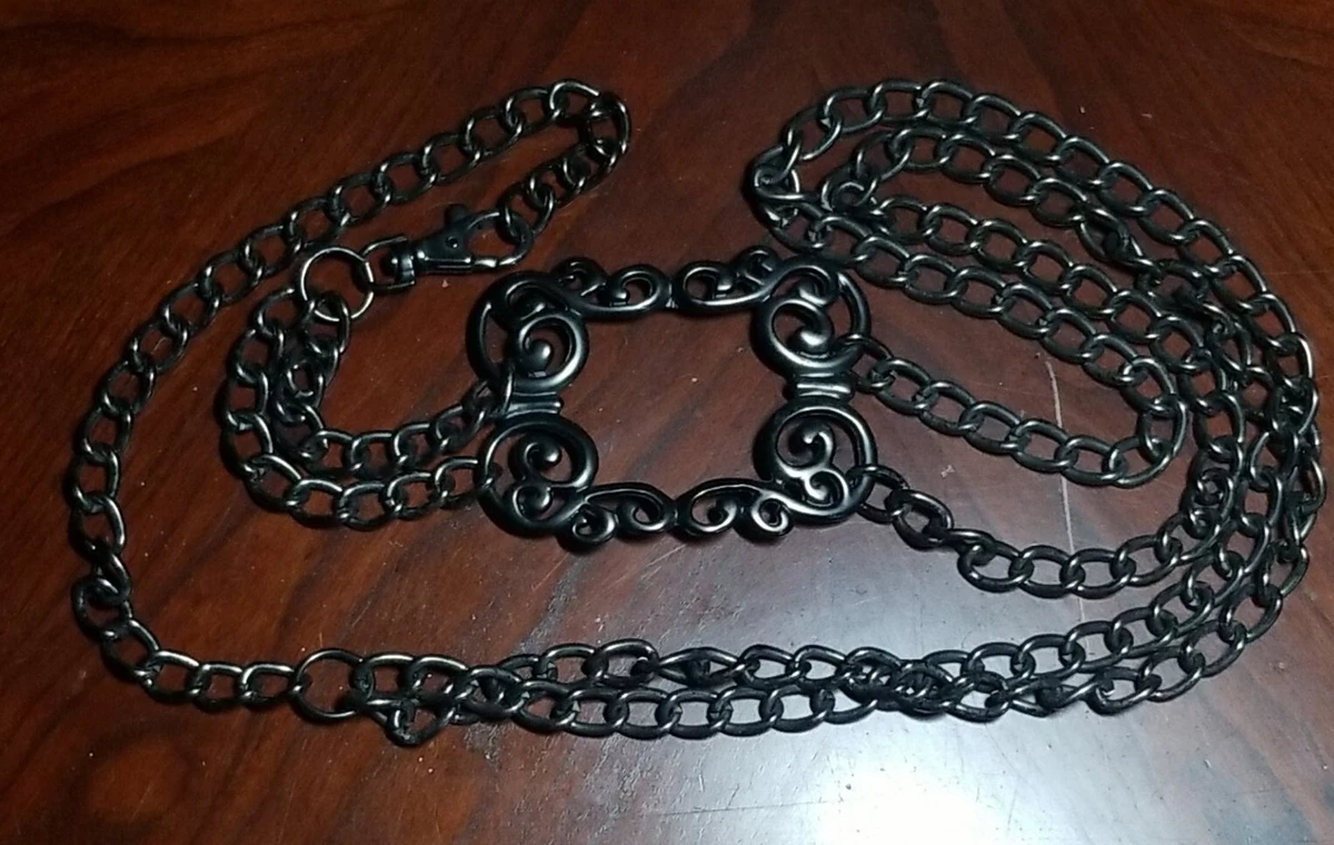 Vintage Gun Metal chain link belt with buckle accent 42  display picture 1