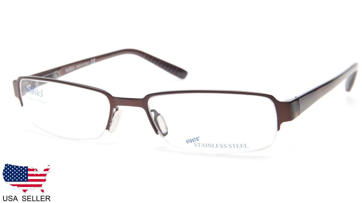 NEW SAFILO TEAM 4148 0JYS SEMI MATTE DARK BROWN EYEGLASSES