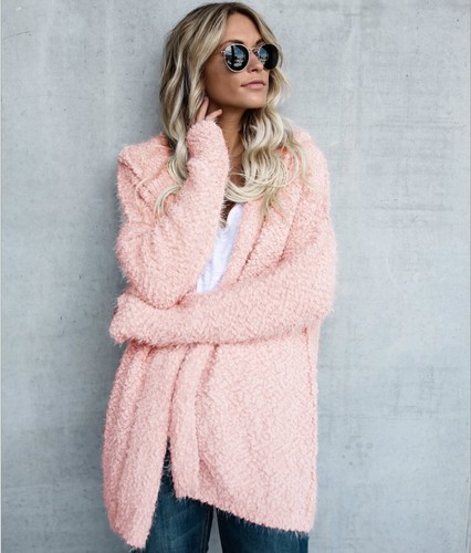 UK Womens Teddy Bear Coat Cardigan 