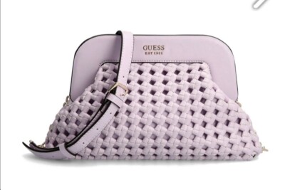 GUESS TASCHE CLUTCH SICILIA GEFLOCHTEN LILAC WG849017