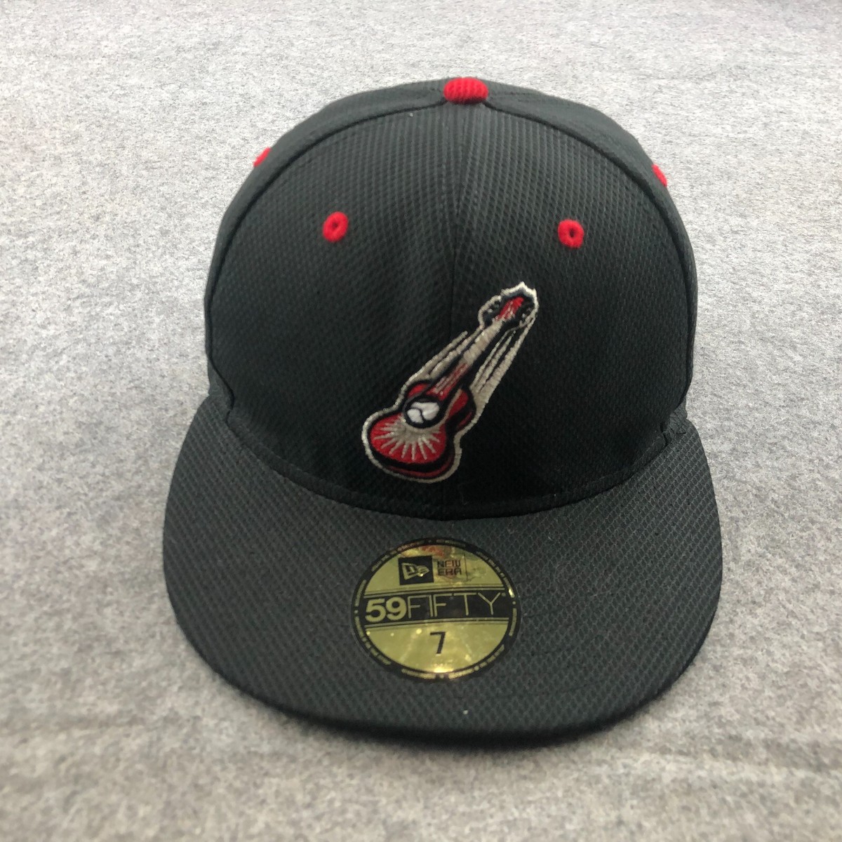 Nashville Sounds Hat Cap 7 Fitted Black Red Minor League