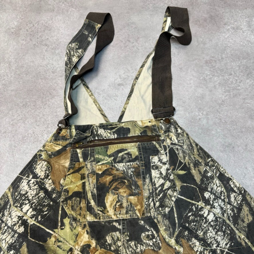 Real Tree Dungarees Mens Camo Camoflauge Carpenter Hunting Overalls, Green 48" image 3