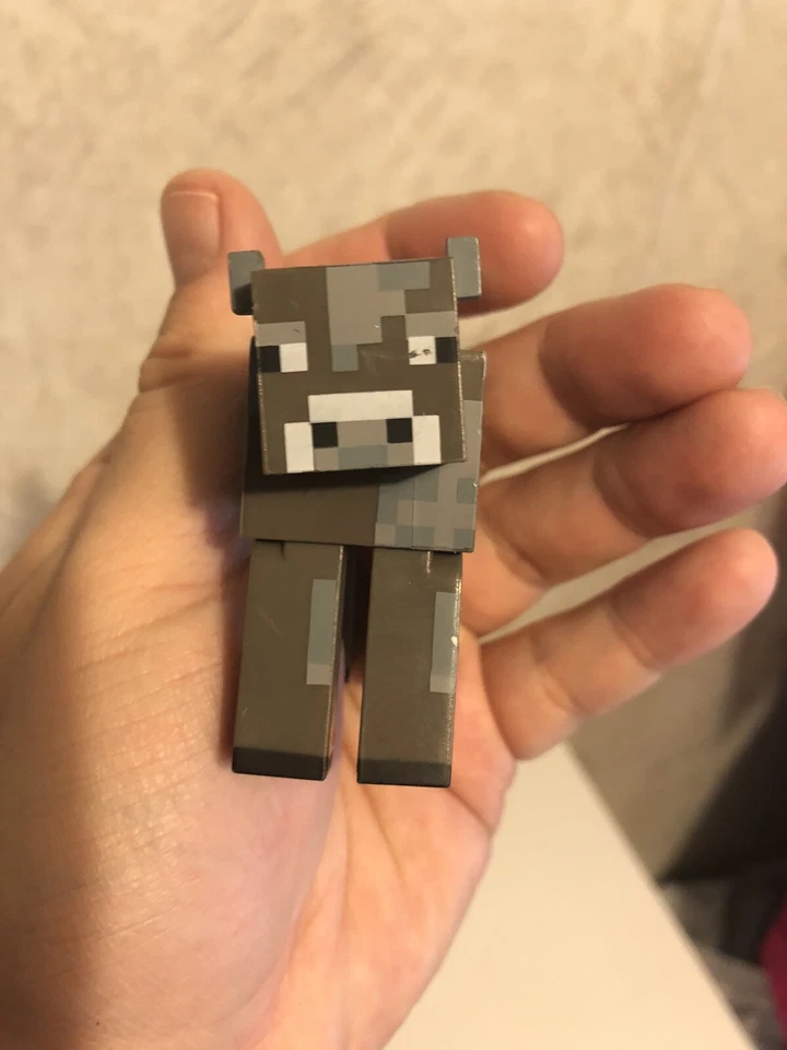 Jazwares Minecraft Overworld CABALLO MARRÓN VACA GRIS LOTE DE 2 JUGUETES COMO ESTÁ Foto 3 de 4