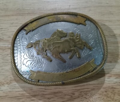 New HORSE Belt Buckle Approximately 3.75 Inche… New rodeo rider cowboy on horse belt buckle approximately  main image 3