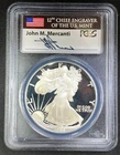 1986 S American Silver Eagle Proof PCGS PR69 DCAM Mercanti Signed