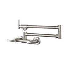 WOWOW Pot Filler Faucet Wall Mount Brushed Nickel Commercial Kitchen Sink Fau...