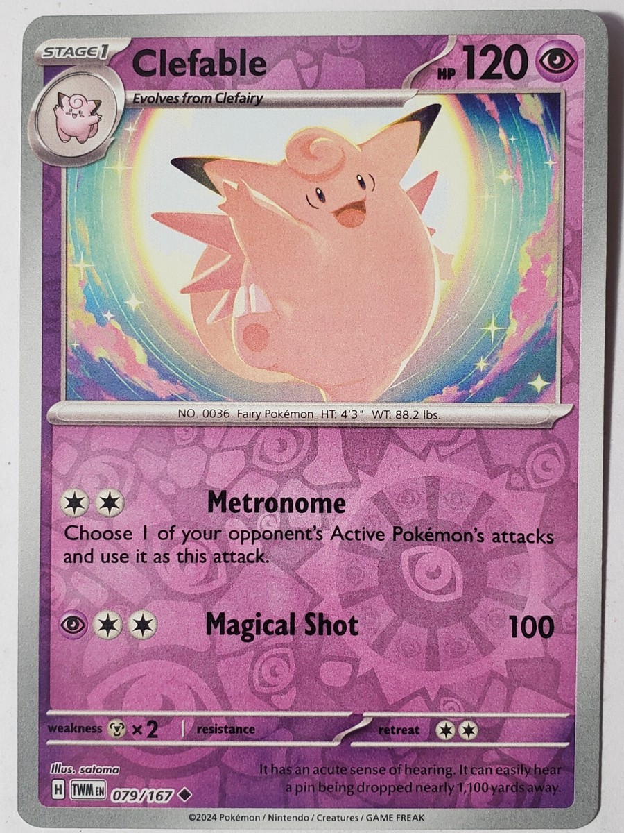 REVERSE HOLO Clefable 079/167 NM / M - Twilight Masquerade Pokemon