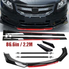 Front Bumper Lip Spoiler Splitter Body Side Skirt Gloss Black For Honda Accor