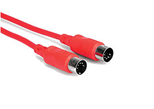 Hosa MID-310RD 5-pin DIN to 5-pin DIN Red MIDI Cable, 10 feet