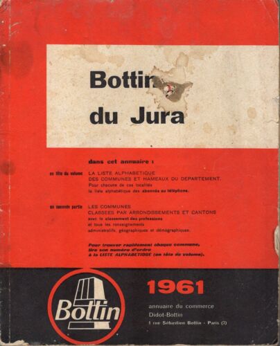 ANNUAIRE 39 Département Jura, année 1961, annuaire officiel des postes 110 pages - Bild 1 von 2