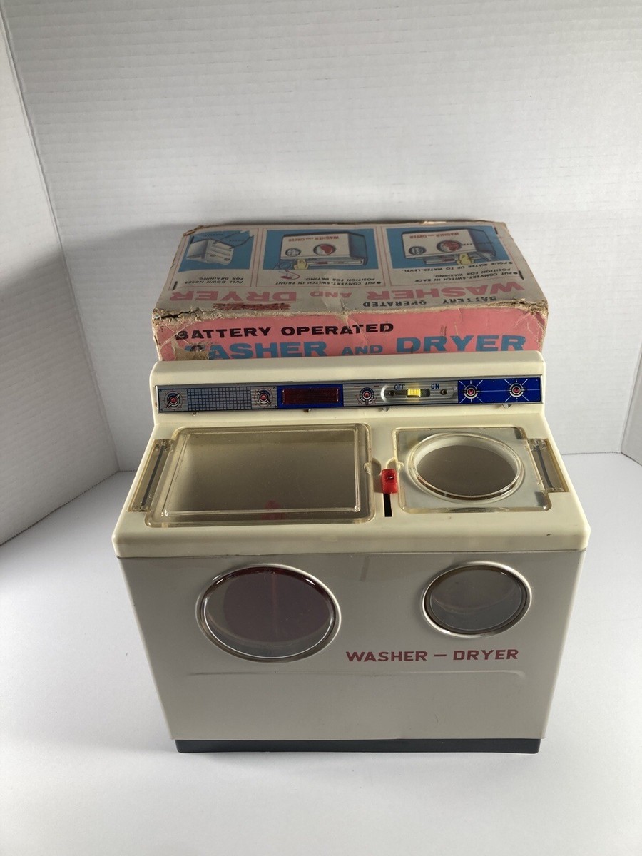 Vintage 1960s Alps WASHER & DRYER Japan Battery Operated Tin