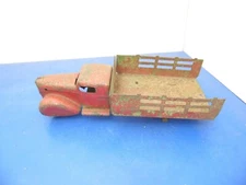 Vintage 1940s Wyandotte Stake Bed Pickup Truck, Red Pressed,12 1/2" Long