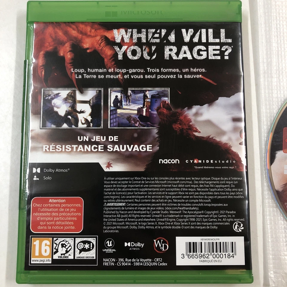 werewolf the apocalypse eartblood xbox one serie x boîte FR, photo 2 sur 2