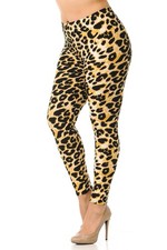 Buttery Smooth Desert Leopard Extra Plus Size Leggings - 3X-5X