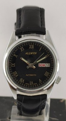 Formal Allwyn Automatic Black Dial D/D Men Watch Leather Band ''Stay Stylish''