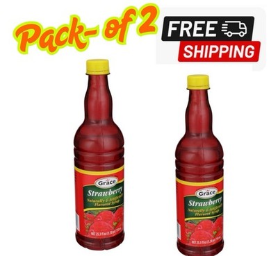 Jamaican Grace Syrup Strawberry Flavor 25.5 oz Pack of 2 FREE SHIPPING