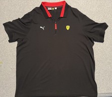 Puma Scuderia Ferrari Black Collared Polo Shirt Large F1 Formula 1