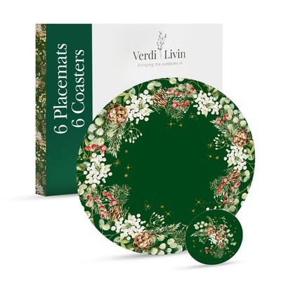 Cork Placemats Set of 6 Matching Coasters I Heat Resistant Place Mats for Din...