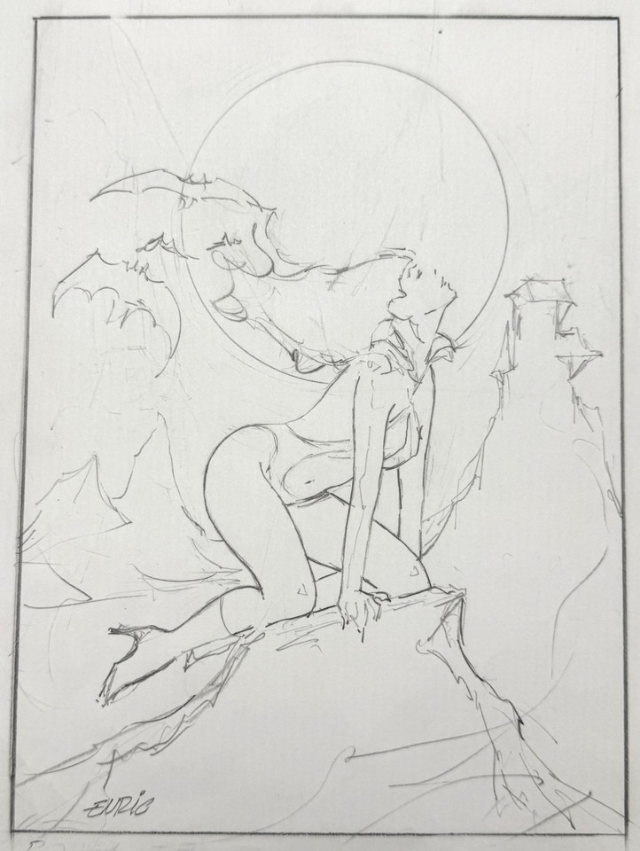 Enric Enrich Torres Prat ORIGINAL Preliminary Pencil Drawing VAMPIRELLA Comic Art