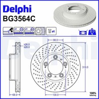 1X Delphi Bremsscheibe BG3564C FüR Porsche 911 997 996 Boxster 987 Targa 986 991