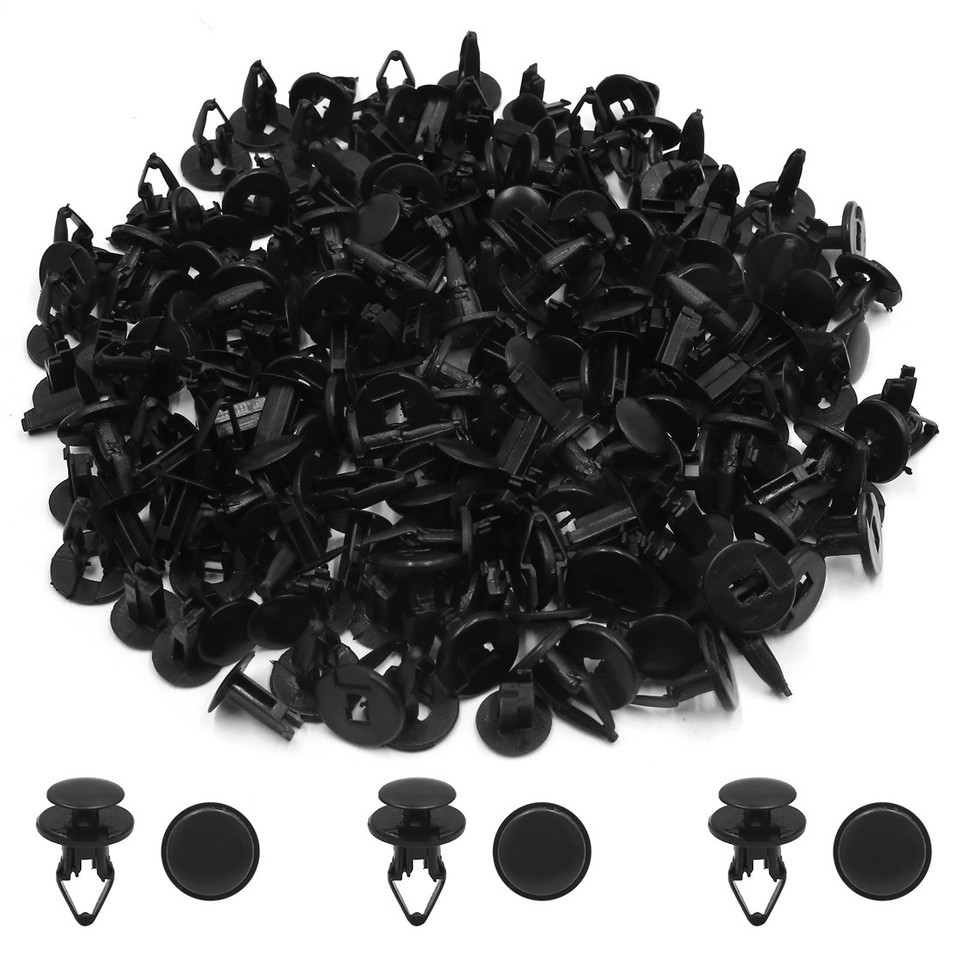 100 Pcs 11mm Hole Plastic Rivets Car Bumper Fender Retainer Push Type ...