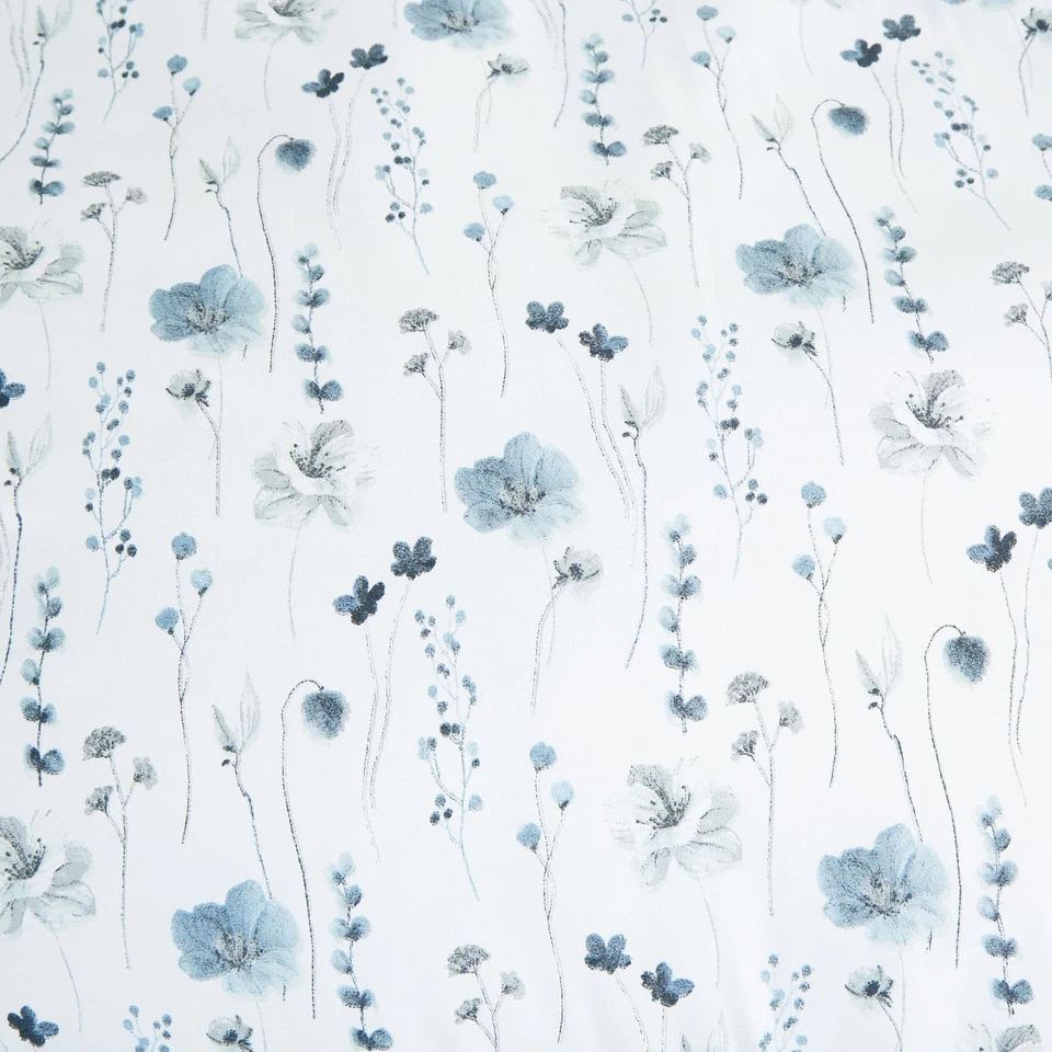 Fran 3-Piece Boho Floral Comforter Set, Full - Blue White Poppy Flower Waterc... - Image 4 of 4