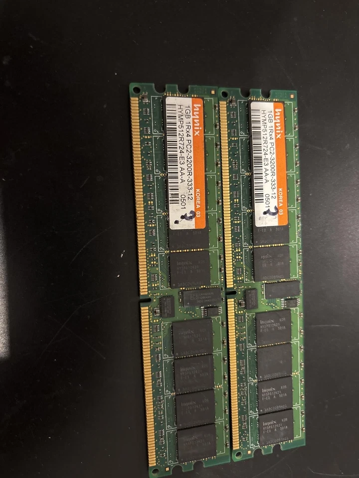 Hynix 2GB ddr2 RAM (2 x 1GB) PC2-3200R - High-Performance Memory - Image 2 of 2