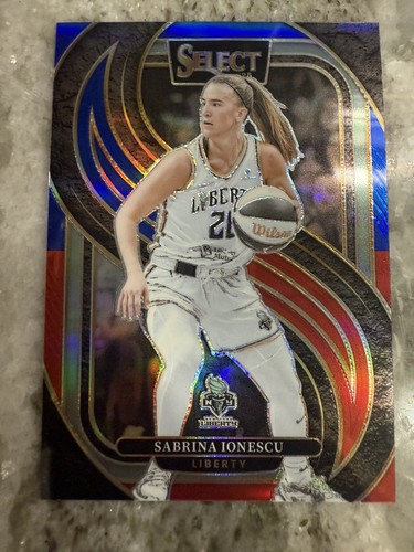 2025 Panini WNBA Select #108 SABRINA IONESCU Red & Blue Prizm /399 Liberty