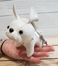 New LARGE Cute French Bulldog Keychain Cute Bully Dog Key ring White IVORY